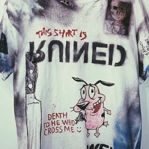 CUSTOM 1 OF 1 “RUINED” ACNE WHITE TEE